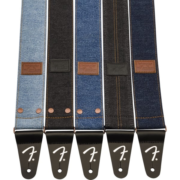 Tracolla in denim rivettato Fender® x Wrangler®, Black