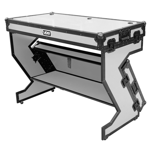 UDG GEAR U91072WH -ULTIMATE FLIGHT CASE PORTABLE Z-STYLE DJ TABLE WHITE PLUS (WHEELS)
