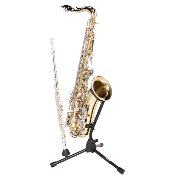 Gator Frameworks GFW-BNO-SAXFLU Supporto a treppiede per sax alto/tenore con attacco per clarinetto o flauto<br>
