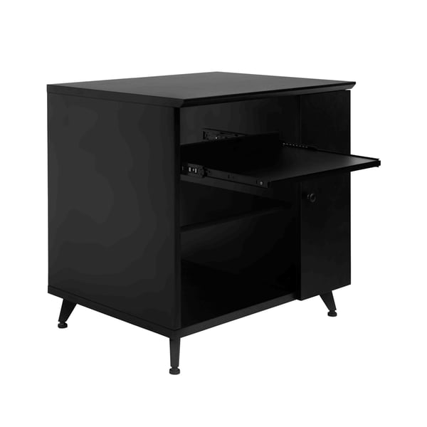 Gator Frameworks GFW-ELITESIDECAR-BLK Mobile rack sidecar cabinet in legno con finitura nera<br>