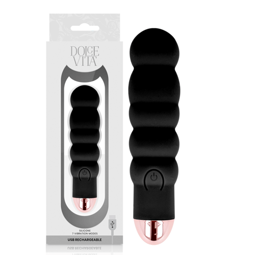 DOLCE VITA - VIBRATORE RICARICABILE SEI NERO 7 VELOCITÀ