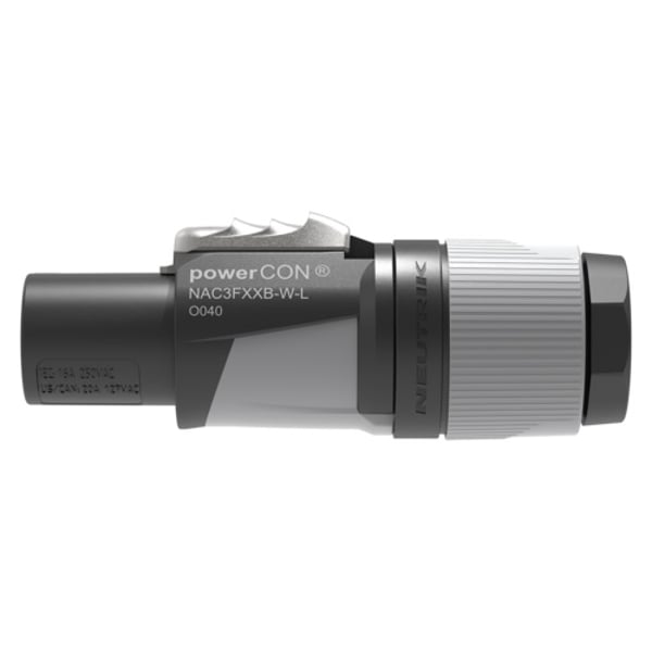 NEUTRIK NAC3FXXB-W-L CONNETTORE POWERCON IN DI USCITA BLOCCABILE PER CAVO DI RETE IN CA