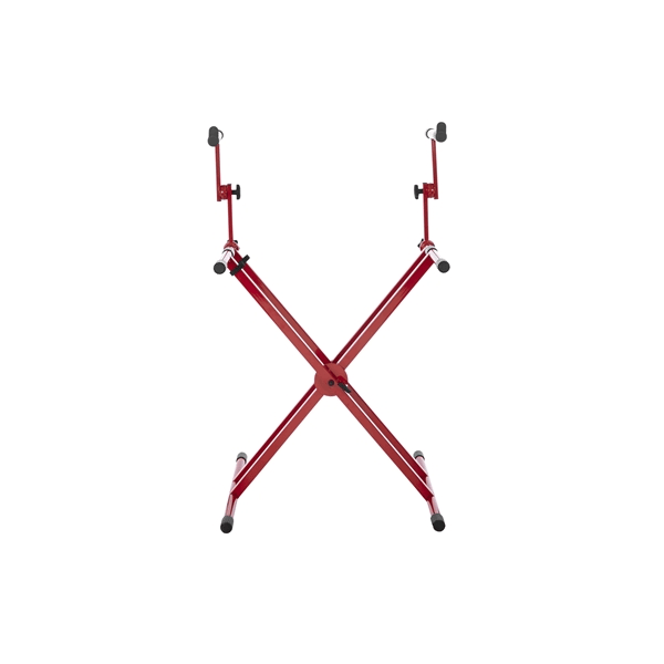 Gator Frameworks GFW-KEY-5100XRED Supporto per tastiera a doppio livello con struttura a "X" in colore rosso<br>