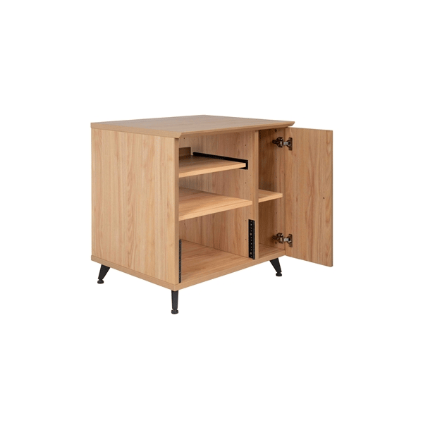 Gator Frameworks GFW-ELITESIDECAR-MPL Mobile rack sidecar cabinet in legno con finitura acero naturale opaca<br>