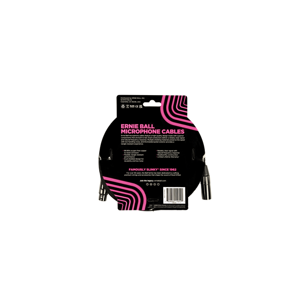 Ernie Ball 6391 Cavo Microfonico Braided nero 4,5 m