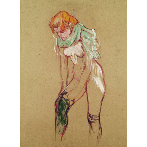 Henri de Toulouse Lautrec Donna che si tira su la calza
