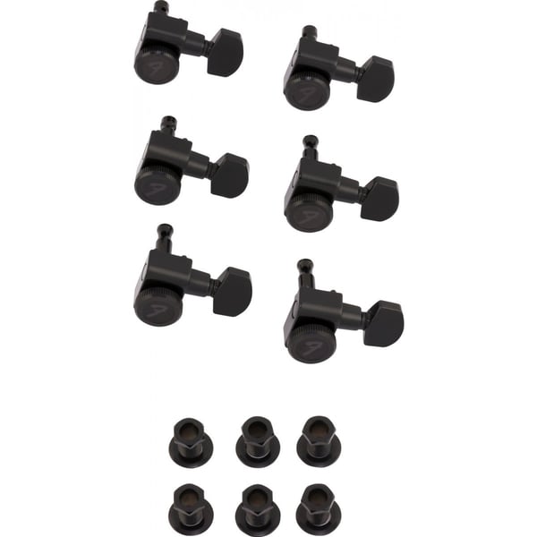 FENDER Accordatori Staggered Stratocaster® / Telecaster® bloccabili (Black), confezione da 6