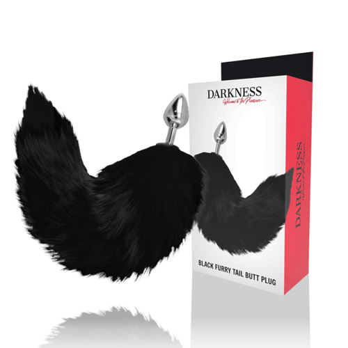 DARKNESS ANAL DARKNESS - PLUG ANALE ARGENTO 8 CM CON CODA NERA