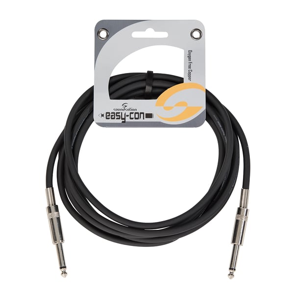 SOUNDSATION Cavo strumenti sbilanciato 6.3mm Jack MONO - 6.3mm Jack MONO / 3mt. Modello EICJJ-3BK