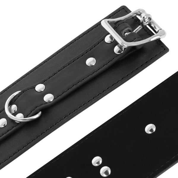 DARKNESS™- BLACK LEATHER HANDCUFFS