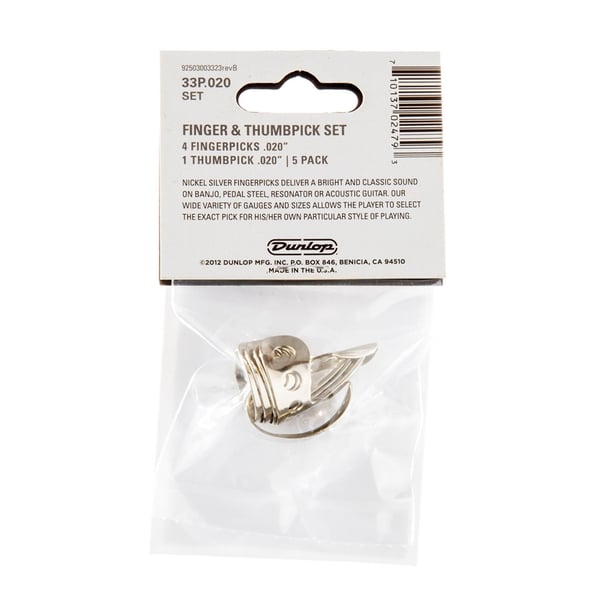 Dunlop 33P N/S 4FINGER & 1THUMB .020 - PLAYER'S PACK 5 PLETTRI