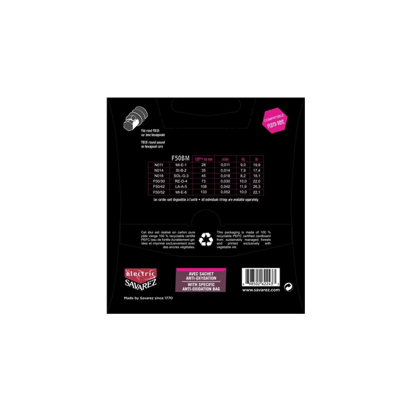 Savarez F50BM Corde Focus per Chitarra Elettrica 11-52, Set/6