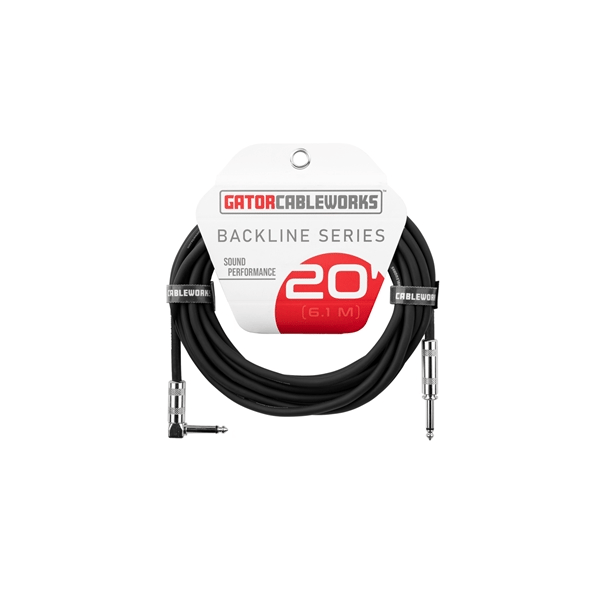 Gator Cableworks GCWB-INS-20RA Cavo strumento jack dritto/angolato 6 m Serie Backline