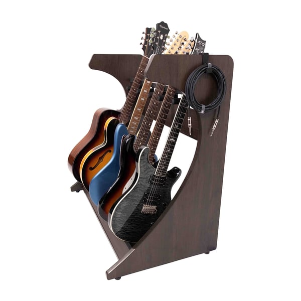 Gator Frameworks GFW-ELITEGTR5RK-BRN Rack per chitarre 5-7 posti in finitura noce scuro<br>