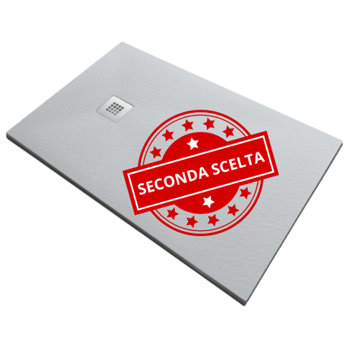 Piatto doccia in pietra SOLIDSTONE alto 2,8cm - Bianco (SECONDA SCELTA)