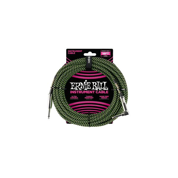 Ernie Ball 6082 Cavo Braided Black/Green 5,49 m