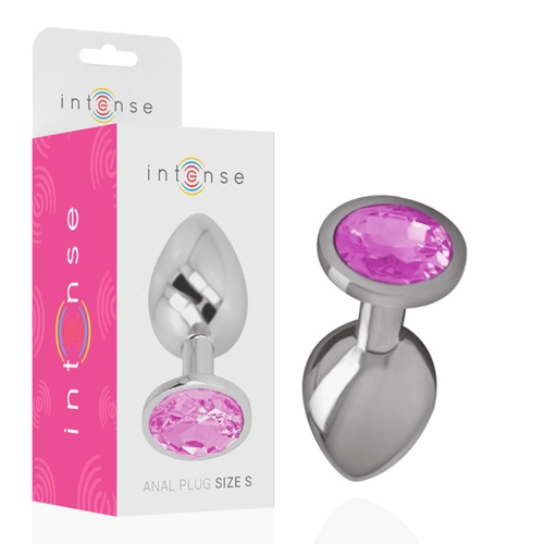 INTENSE ANAL TOYS INTENSE - PLUG ANALE IN METALLO ALLUMINIO CON CRISTALLO ROSA TAGLIA S