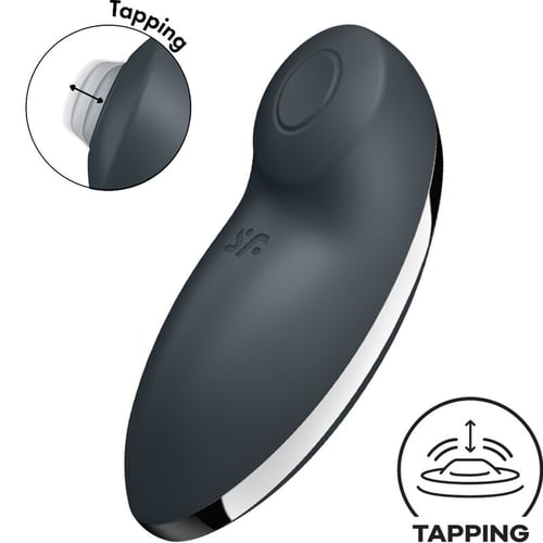 SATISFYER VIBRATOR SATISFYER - TAP & CLIMAX 2 VIBRATORE E STIMOLATORE GRIGIO