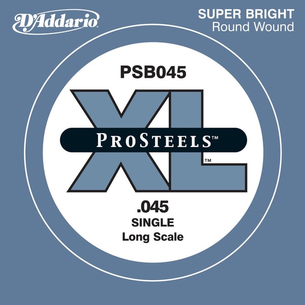 D'ADDARIO ProSteels Bass Guitar Single String, Long Scale, .045