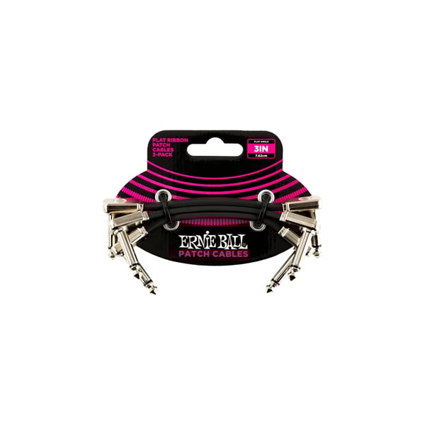 Ernie Ball 6220 Flat Ribbon Patch Cable 7,62 cm Pacco da 3
