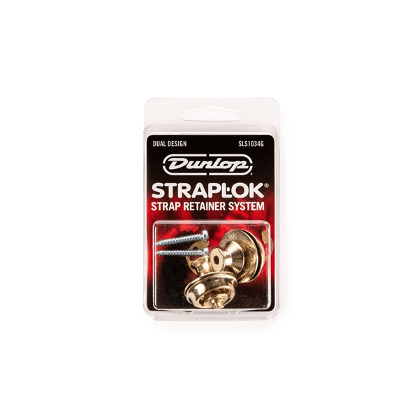 Dunlop SLS1034G Straplok Dual Design Strap Retainer System, Gold