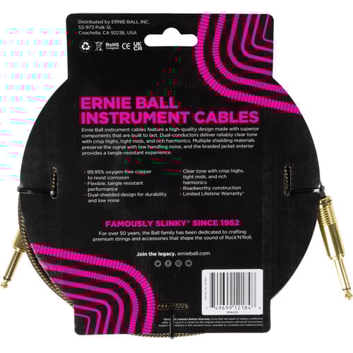 Ernie Ball 6432 Braided Cables Pay Dirt 5,5 m