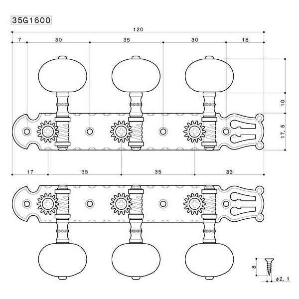 GOTOH Set Meccaniche per Chitarra Classica (Dorata)