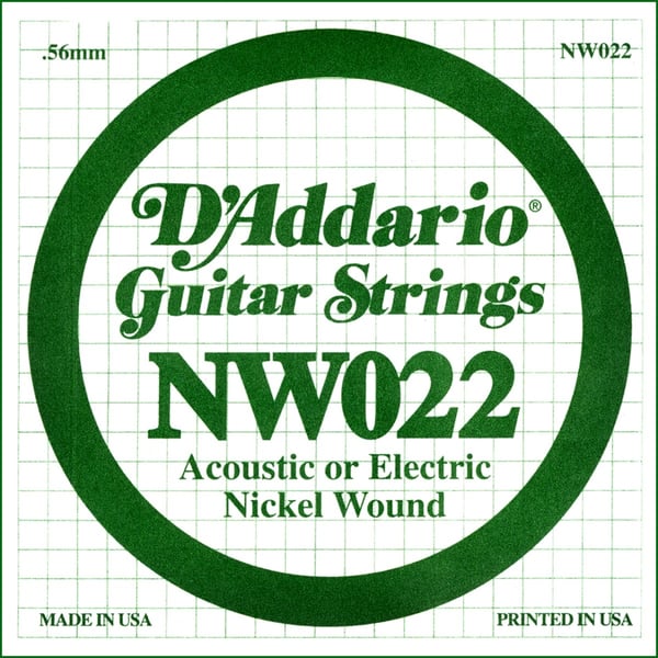 D'ADDARIO Nickel Wound Electric Guitar Single String, .022