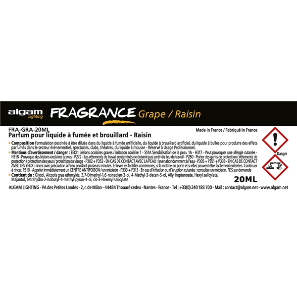Algam Lighting FRA-GRA-20ML Profumo per Liquido del Fumo 20ml Uva
