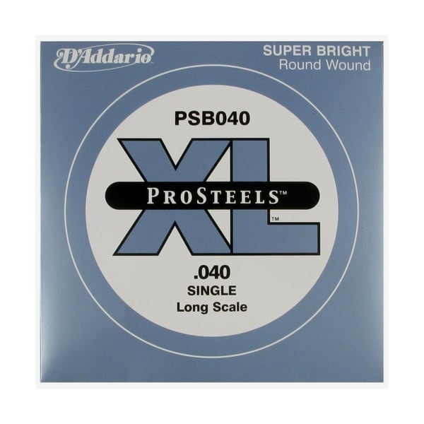 D'ADDARIO ProSteels Bass Guitar Single String, Long Scale, .040. Modello PSB040
