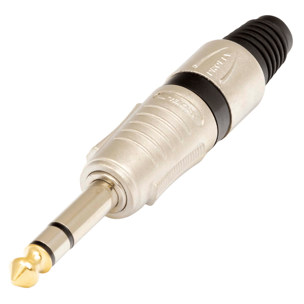 PROEL STAGE Connettore professionale jack stereo 6,3 mm  1/4. Colore: Argento con anello nero.