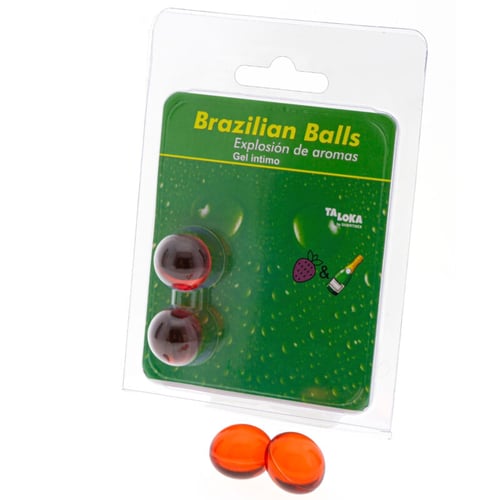 TALOKA - 2 BOULES BRÉSILIENNES FRAISES & CHAMPAGNE GEL INTIME