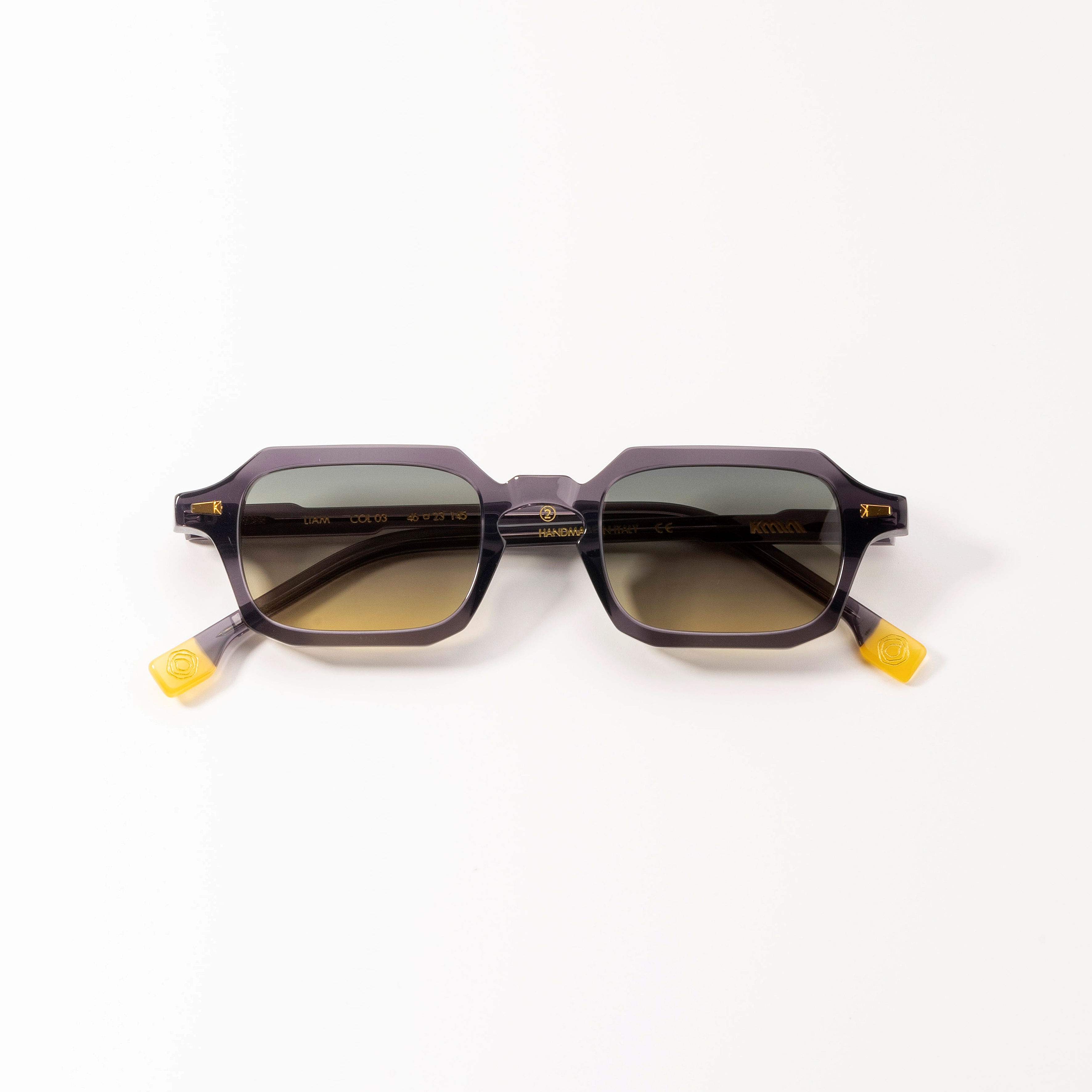 ケイミー Kyme Liam Dark Grey | Geometric Italian Sunglasses | Handmade