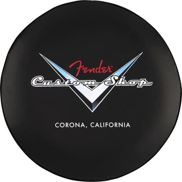 Sgabello da bar con logo Chevron Fender™ Custom Shop, nero/cromato, 24"