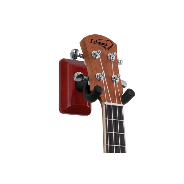 Gator Frameworks GFW-UKE-HNGRCHR Supporto da parete per ukulele e mandolino con piastra in ciliegio