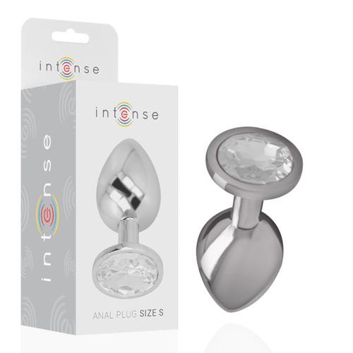 INTENSE ANAL TOYS INTENSE - PLUG ANALE IN METALLO ALLUMINIO CON CRISTALLO ARGENTO MISURA S