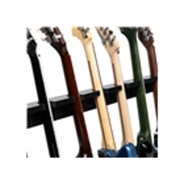 Gator Frameworks GFW-GTR-WD6RK-BLK Supporto in legno per 6 chitarre con finitura nera<br>