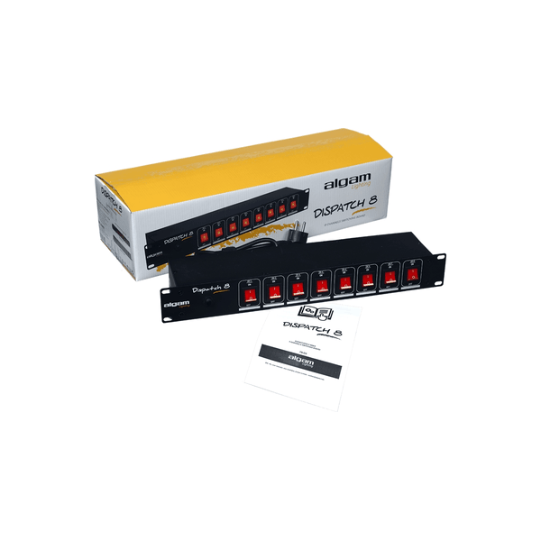 Algam Lighting DISPATCH-8 Multipresa 8 Posti da Rack Interruttori Individuali