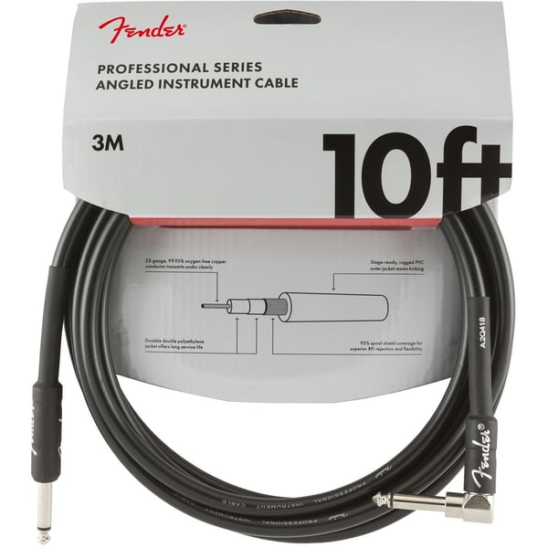 FENDER Cavo per strumenti serie Professional Straight-Angle 10' Black. Modello 0990820025