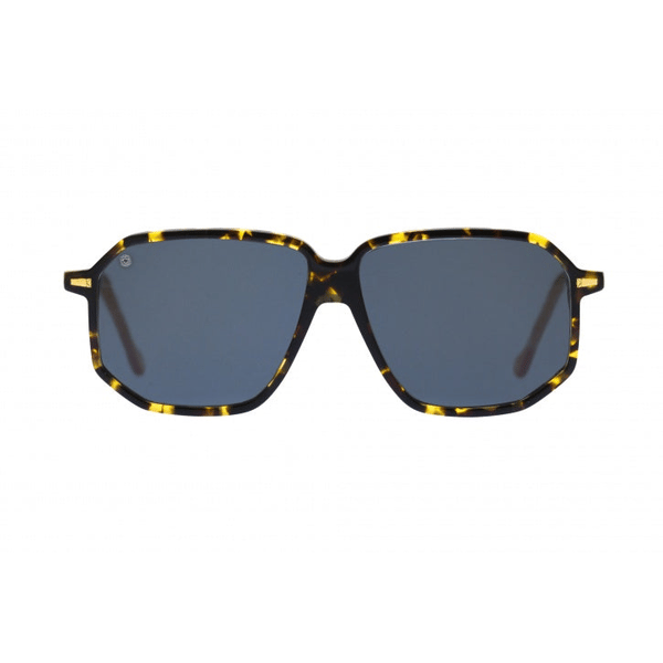 Kyme Eyewear Sebastien: oversized ultralite acetate aviator sunglasses. Color Tobacco/milky nude, Material Acetate cellulose, Size XL