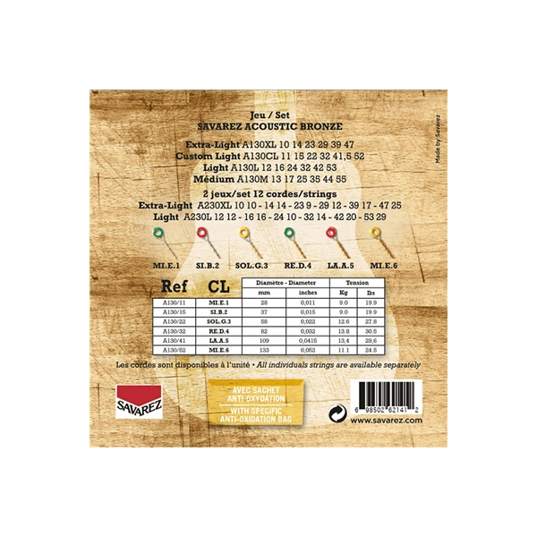 Savarez A130CL - Custom Light 11-52 Set/6