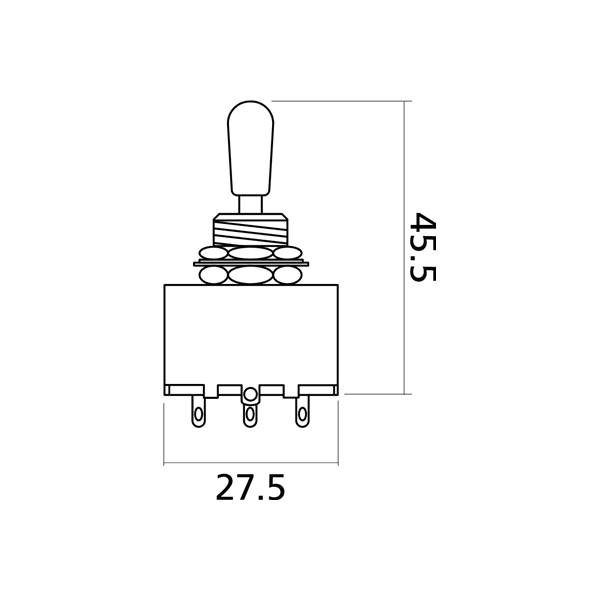 Yellow Parts EZ1180B Selettore a 3 Vie Les Paul® Style Nero