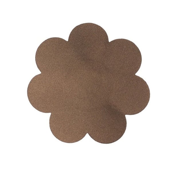 BYE BRA BREAST LIFT PADS + 3 PAIRS OF SATIN NIPPLE COVERS - DARK BROWN SIZE D-F