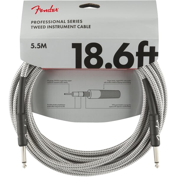 FENDER Cavo per strumenti serie Professional 18.6' White Tweed