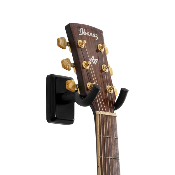 Gator Frameworks GFW-GTR-HNGRBLK Supporto a muro per chitarra con piastra nera<br>