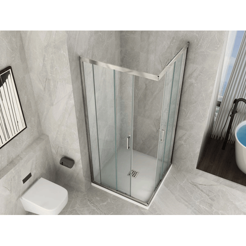 Box Doccia Trasparente 6MM Apertura Angolare Doppio Scorrevole H190
