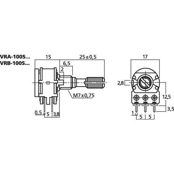 MONACOR Potenziometro stereo 10 kohm lineare