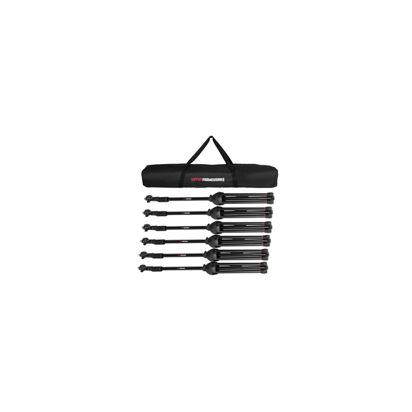 Gator Frameworks GFW-MIC-6PACKBG Set di 6 supporti microfonici con borsa per il trasporto