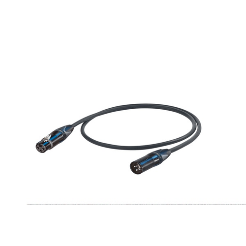 PROEL STAGE Cavo professionale esoterico bilanciato con connessioni presa volante XLR 3P Neutrik - spina volante XLR 3P Neutrik. Lunghezza: 6 metri. Colore disponibile: Nero. Altre lunghezze disponibili: visualizzare le specifiche tecniche