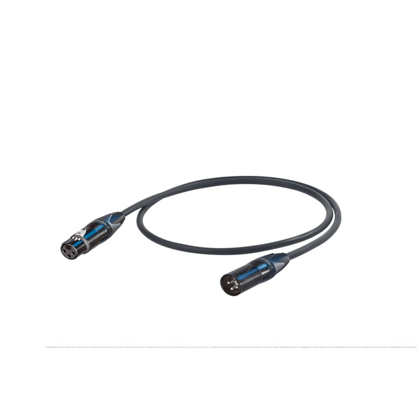 PROEL STAGE Cavo professionale esoterico bilanciato con connessioni presa volante XLR 3P Neutrik - spina volante XLR 3P Neutrik. Lunghezza: 6 metri. Colore disponibile: Nero. Altre lunghezze disponibili: visualizzare le specifiche tecniche